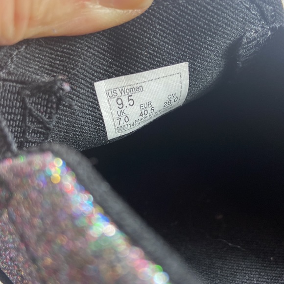 Euc Woman’s Glitter Asher maradi gras colors checkerboard Vans - Picture 7 of 7